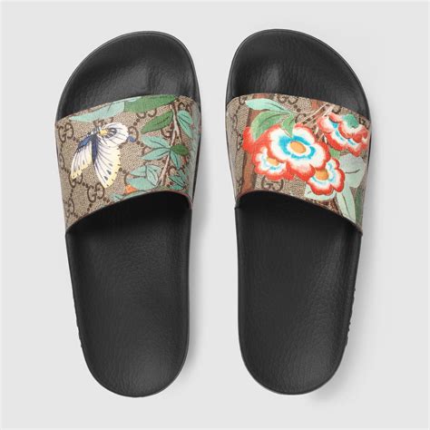 neon gucci slides|Gucci sliding sandals.